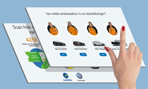 Touchscreen applicatie met Olympisch thema voor Volkswagen afbeelding