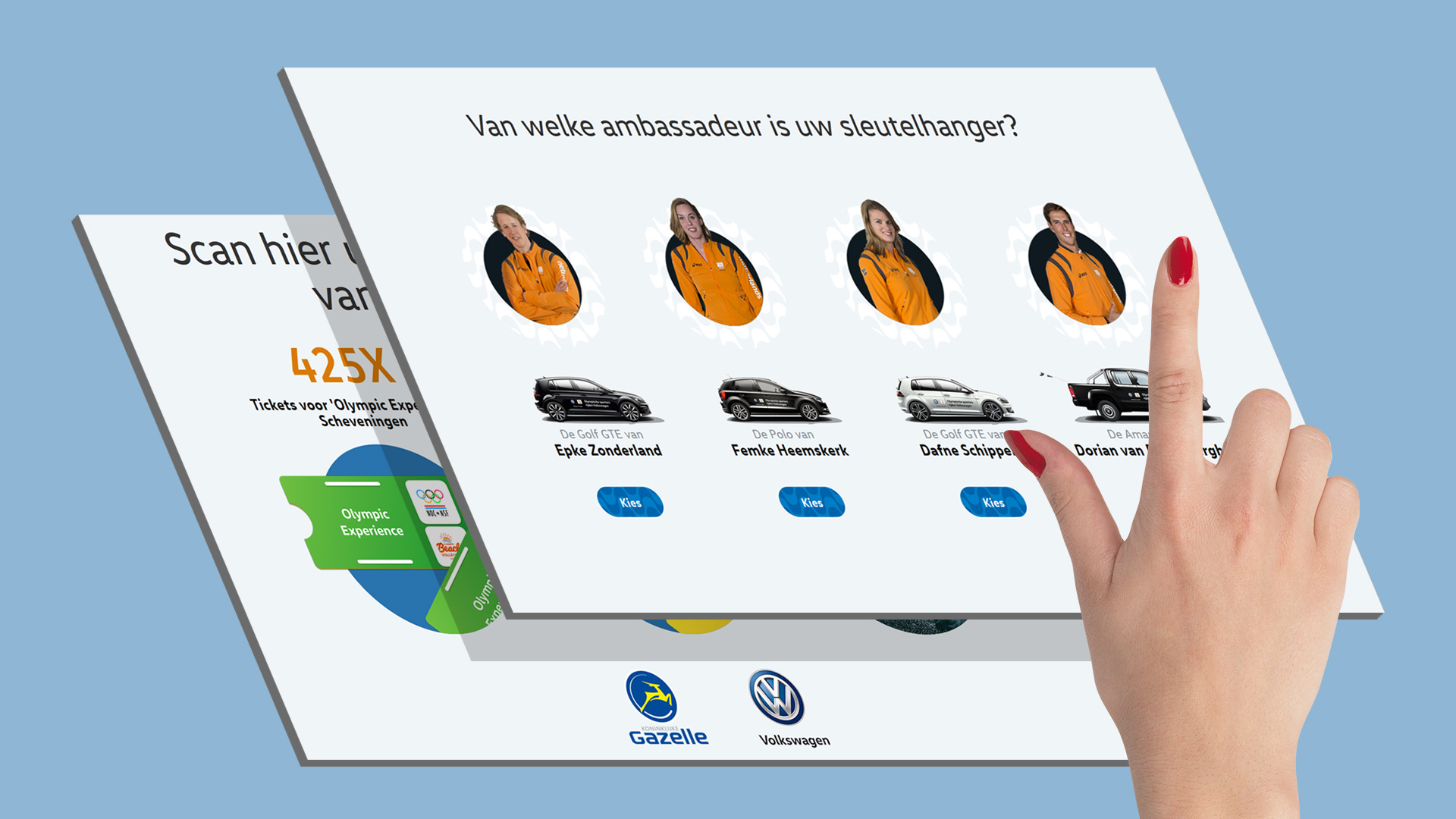 Touchscreen applicatie met Olympisch thema voor Volkswagen afbeelding