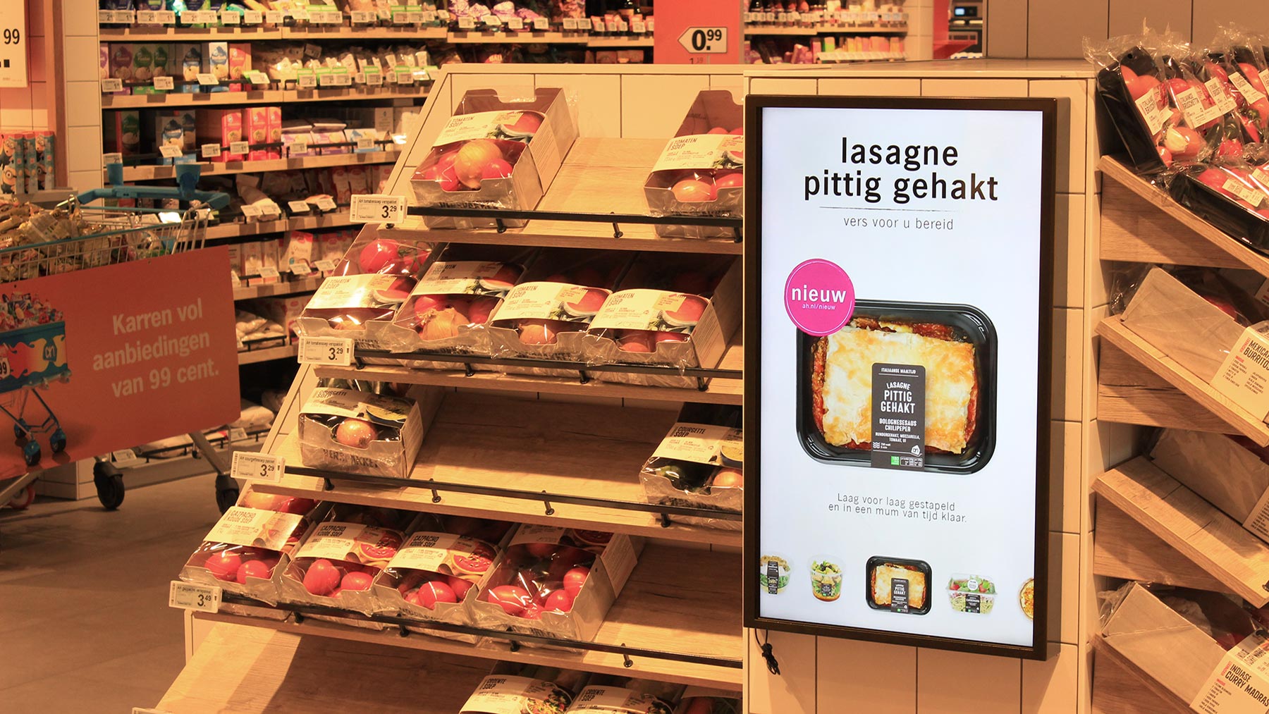 Albert Heijn test Digital Signage afbeelding