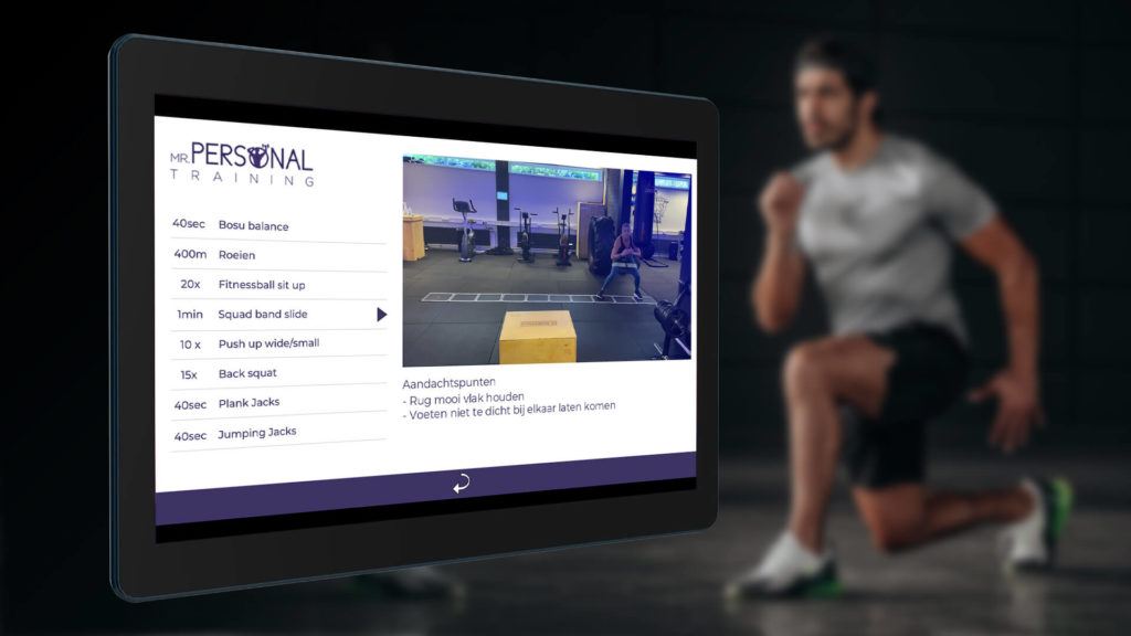 Digital Signage ter ondersteuning van fitnessinstructies