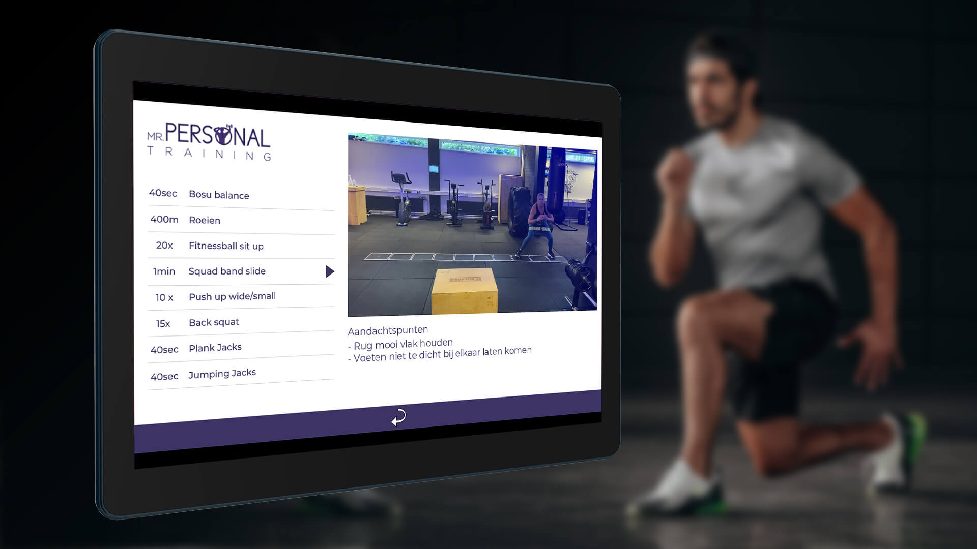 Digital Signage ter ondersteuning van fitnessinstructies afbeelding